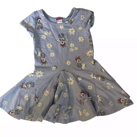 DISNEY JUNIOR MINNIE MOUSE DRESS BLUE WITH DAISIES SIZE 12M - Picture 1 of 6
